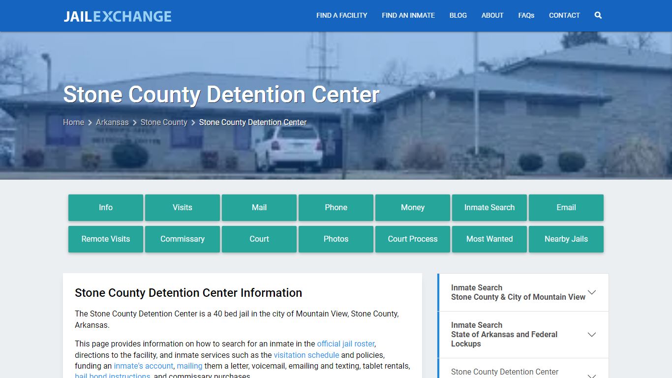 Stone County Detention Center, AR Inmate Search, Information